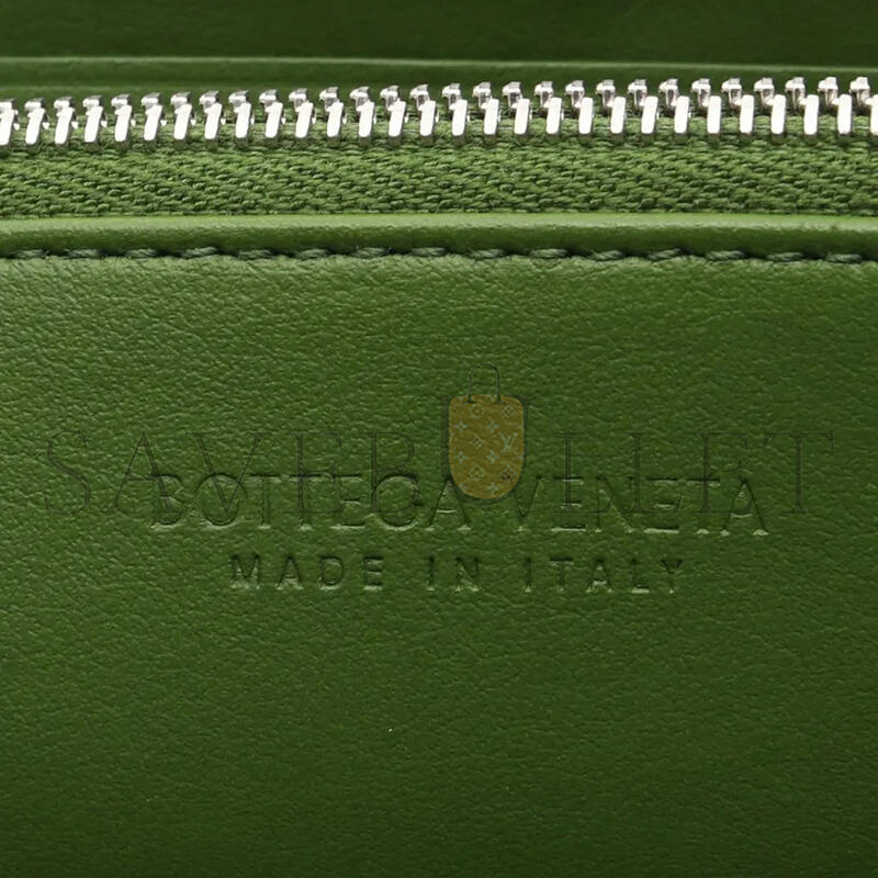BOTTEGA VENETA INTRECCIATO ZIP-AROUND WALLET AVOCADO 593217 (19*10*2cm)